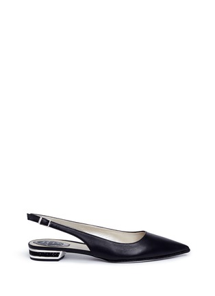 Main View - Click To Enlarge - RENÉ CAOVILLA - Strass embellished lambskin leather slingback skimmer flats