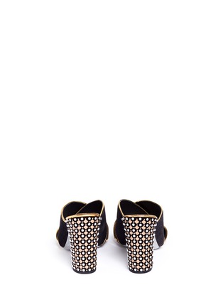 Back View - Click To Enlarge - RENÉ CAOVILLA - Faux pearl and strass embellished heel suede mules