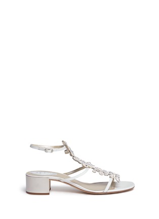 Main View - Click To Enlarge - RENÉ CAOVILLA - Glass stone embellished Karung leather sandals