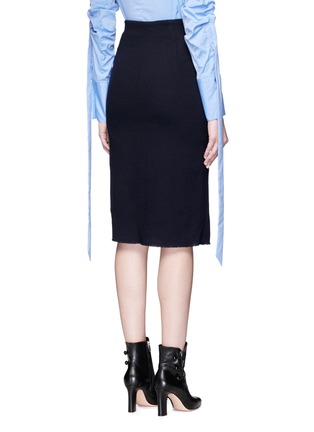 Back View - Click To Enlarge - MO&CO. EDITION 10 - Slit front wool pencil skirt