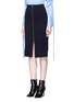 Front View - Click To Enlarge - MO&CO. EDITION 10 - Slit front wool pencil skirt
