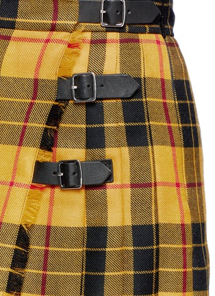 Detail View - Click To Enlarge - GUCCI - King Charles Spaniel patchwork tartan check wrap skirt