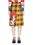 Main View - Click To Enlarge - GUCCI - King Charles Spaniel patchwork tartan check wrap skirt