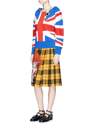 Figure View - Click To Enlarge - GUCCI - King Charles Spaniel patchwork tartan check wrap skirt