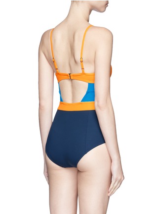 Back View - Click To Enlarge - FLAGPOLE SWIM - 'Joellen' cutout colourblock swimsuit