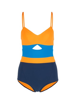 Main View - Click To Enlarge - FLAGPOLE SWIM - 'Joellen' cutout colourblock swimsuit