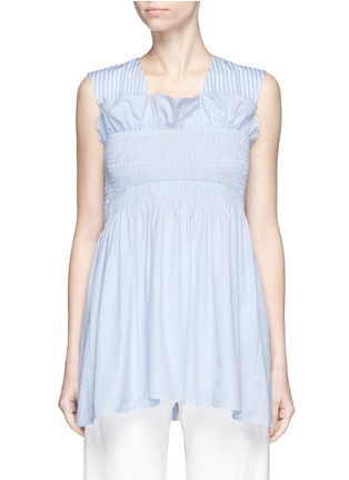 Main View - Click To Enlarge - VICTORIA, VICTORIA BECKHAM - Stripe ruffle smocked sleeveless top