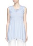 Main View - Click To Enlarge - VICTORIA, VICTORIA BECKHAM - Stripe ruffle smocked sleeveless top