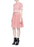 Figure View - Click To Enlarge - ALEXANDER MCQUEEN - Check jacquard effect knit skirt
