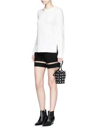 Figure View - Click To Enlarge - ALEXANDER WANG - Fish line suspended crepe shorts