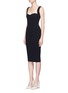 Front View - Click To Enlarge - VICTORIA BECKHAM - Curve cami fitted dress