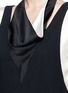 Detail View - Click To Enlarge - LANVIN - Satin drape neck sleeveless crepe top
