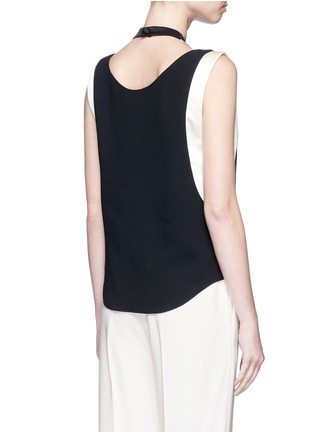 Back View - Click To Enlarge - LANVIN - Satin drape neck sleeveless crepe top