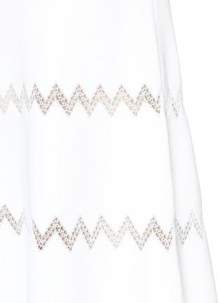 Detail View - Click To Enlarge - ALAÏA - 'Zigzag Filet' net knit babydoll dress