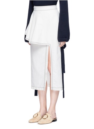 Front View - Click To Enlarge - STELLA MCCARTNEY - Asymmetric layered side slit skirt