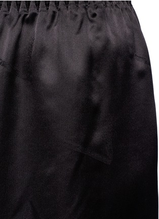 Detail View - Click To Enlarge - ALEXANDER WANG - Lace trim cigarette jacquard silk satin skirt