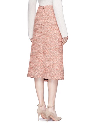 Back View - Click To Enlarge - VICTORIA BECKHAM - Marled bouclé draped midi skirt