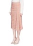 Front View - Click To Enlarge - VICTORIA BECKHAM - Marled bouclé draped midi skirt