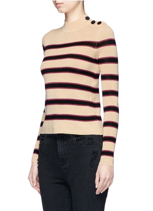 Front View - Click To Enlarge - ISABEL MARANT ÉTOILE - 'Devona' stripe button shoulder sweater