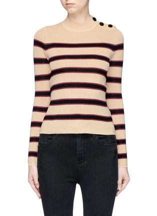 Main View - Click To Enlarge - ISABEL MARANT ÉTOILE - 'Devona' stripe button shoulder sweater