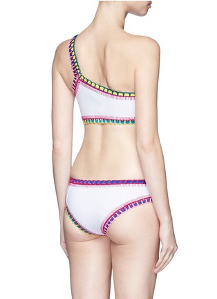 Back View - Click To Enlarge - KIINI - 'Yaz' crochet trim one-shoulder bikini top