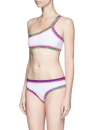 Figure View - Click To Enlarge - KIINI - 'Yaz' crochet trim one-shoulder bikini top
