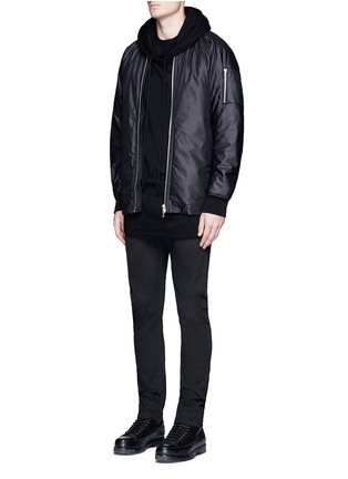 Figure View - Click To Enlarge - ATTACHMENT - Oversized zip hem bomber jacket