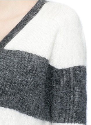 Detail View - Click To Enlarge - VINCE - 'Vee' stripe mohair-wool blend sweater