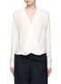 Main View - Click To Enlarge - VINCE - Drape wrap front silk blouse