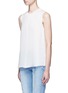 Front View - Click To Enlarge - VINCE - Stitched front insert sleeveless blouse