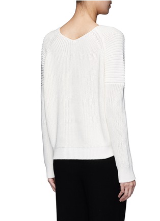Back View - Click To Enlarge - VINCE - 'Vee' cotton chunky rib knit sweater