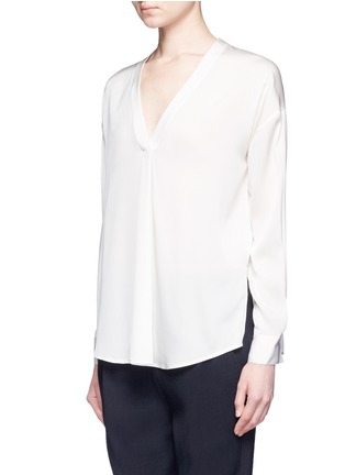 Front View - Click To Enlarge - VINCE - Tuck pleat silk crepe de Chine blouse