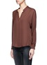 Front View - Click To Enlarge - VINCE - Cascading trim georgette blouse