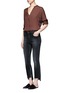 Figure View - Click To Enlarge - VINCE - Cascading trim georgette blouse