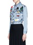 Front View - Click To Enlarge - ALICE & OLIVIA - 'Chloe' patch embellished cropped denim jacket