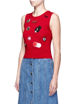 Front View - Click To Enlarge - ALICE & OLIVIA - 'Igby' embellished sleeveless knit top