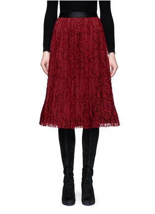 Main View - Click To Enlarge - ALICE & OLIVIA - 'Mikaela' floral lace pleatd midi skirt