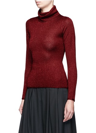 Front View - Click To Enlarge - ALICE & OLIVIA - 'Billi' metallic turtleneck sweater