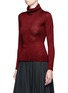 Front View - Click To Enlarge - ALICE & OLIVIA - 'Billi' metallic turtleneck sweater