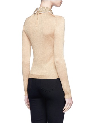 Back View - Click To Enlarge - ALICE & OLIVIA - Embellished collar metallic sweater