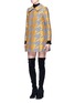 Figure View - Click To Enlarge - ALICE & OLIVIA - 'Kinsley' houndstooth satin patchwork coat