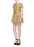 Figure View - Click To Enlarge - ALICE & OLIVIA - 'Connor' lampshade houndstooth patchwork skirt