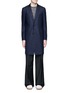 Main View - Click To Enlarge - LANVIN - Slim fit contrast leather collar wool coat