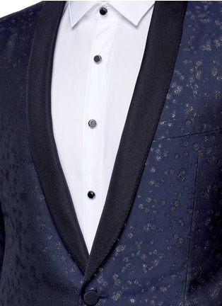 Detail View - Click To Enlarge - LANVIN - Slim fit metallic jacquard tuxedo blazer