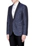 Front View - Click To Enlarge - LANVIN - Slim fit metallic jacquard tuxedo blazer