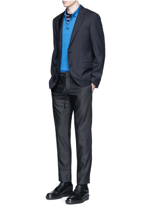 Figure View - Click To Enlarge - LANVIN - Slim fit collar trim wool blazer