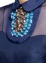Detail View - Click To Enlarge - DELPOZO - Detachable 3D floral collar bib organza top