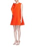 Front View - Click To Enlarge - DELPOZO - Floral pin fold textured dress