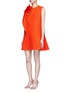 Figure View - Click To Enlarge - DELPOZO - Floral pin fold textured dress