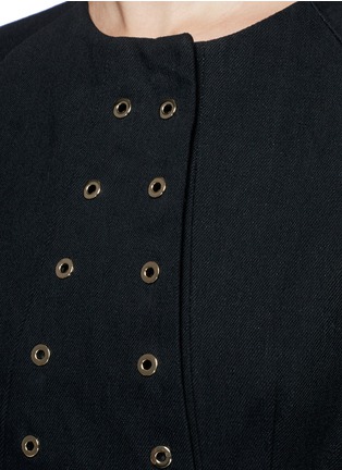 Detail View - Click To Enlarge - ELLERY - 'Femme' eyelet selvedge collarless jacket